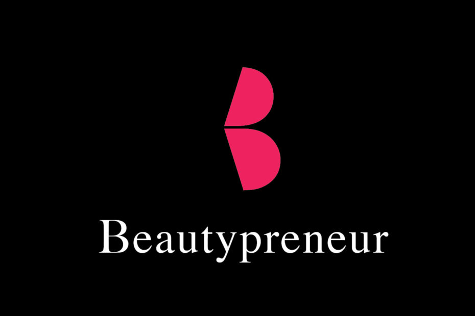 creative minimalist logo design of a B for the company name Beautypreneur as a pair of profile lips