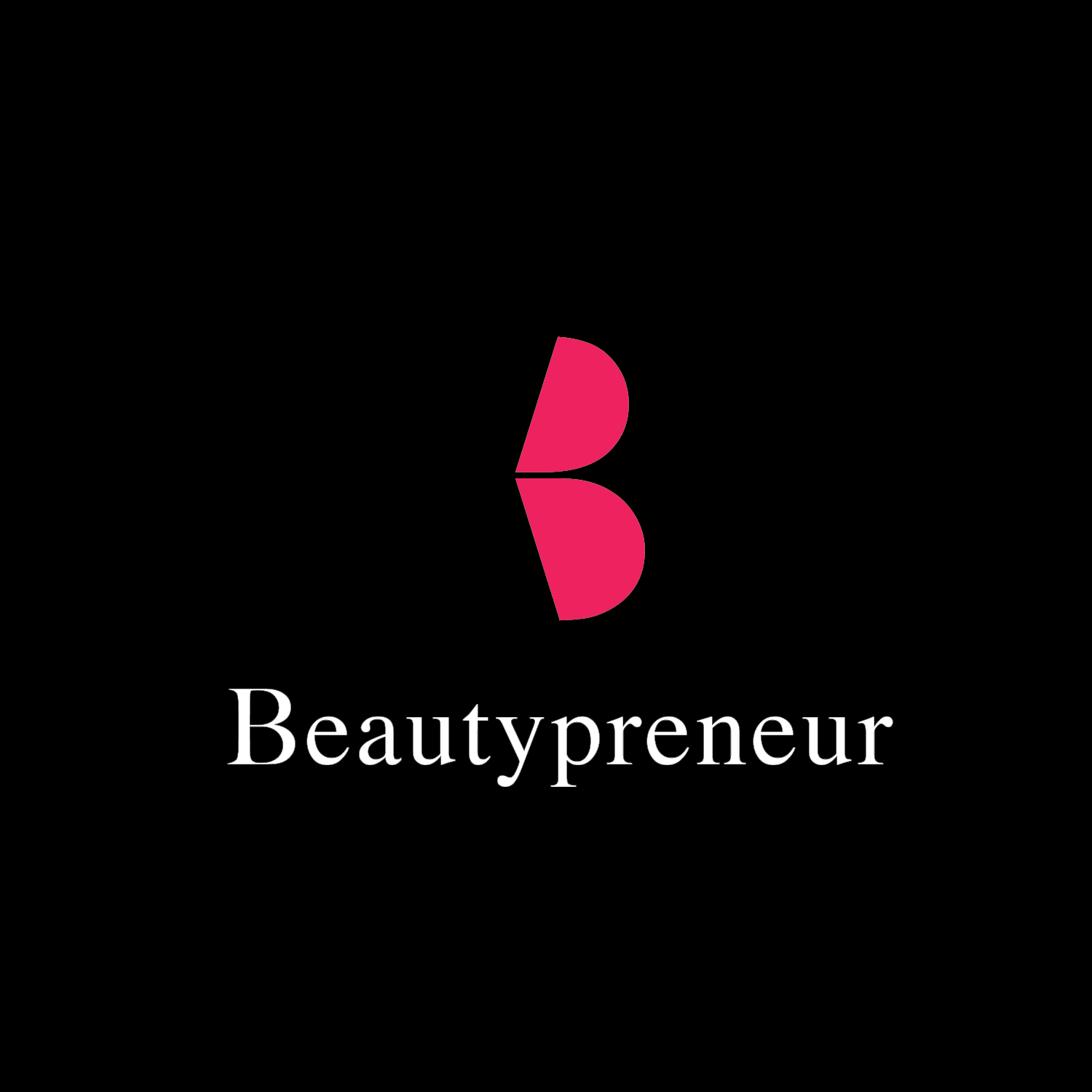 creative minimalist logo design of a B for the company name Beautypreneur as a pair of profile lips
