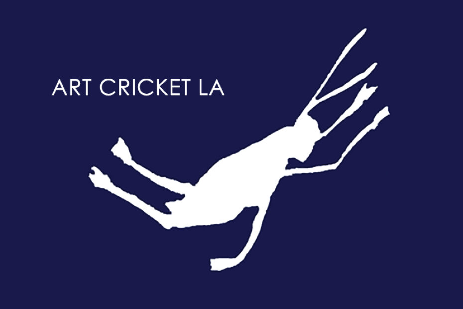 art cricket logo for los angeles art consultancy by diana kohne design depicts a cricket jumping midair