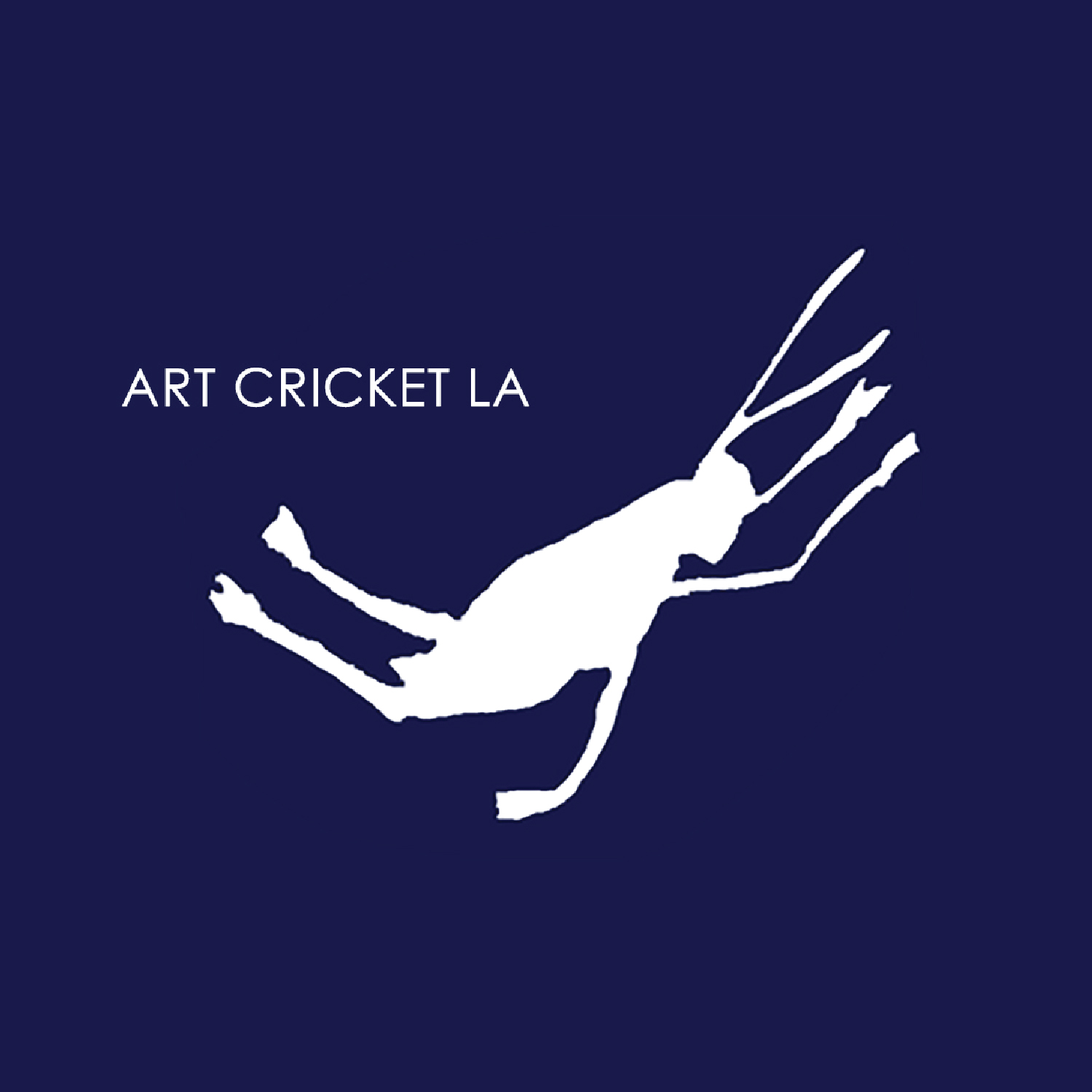 art cricket logo for los angeles art consultancy by diana kohne design depicts a cricket jumping midair