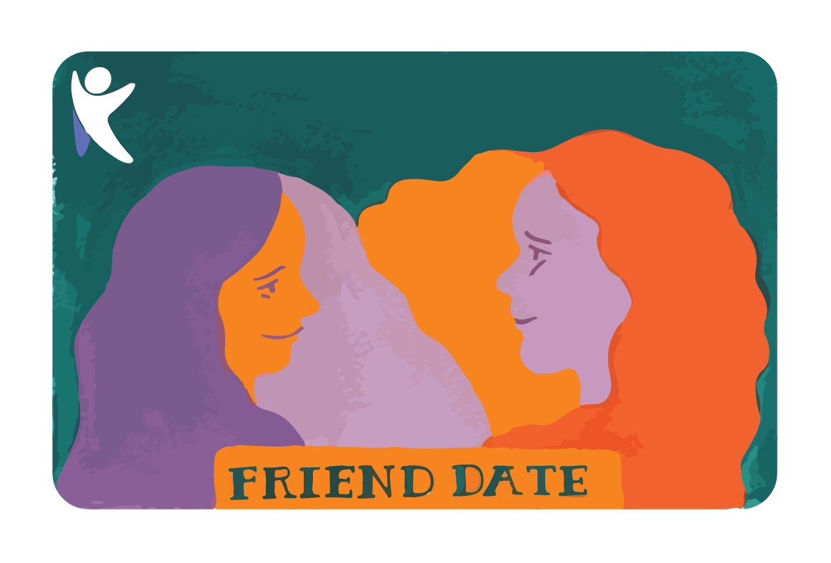 illustration of two female friends enjoying eachother's company called Friend Date Diana Kohne