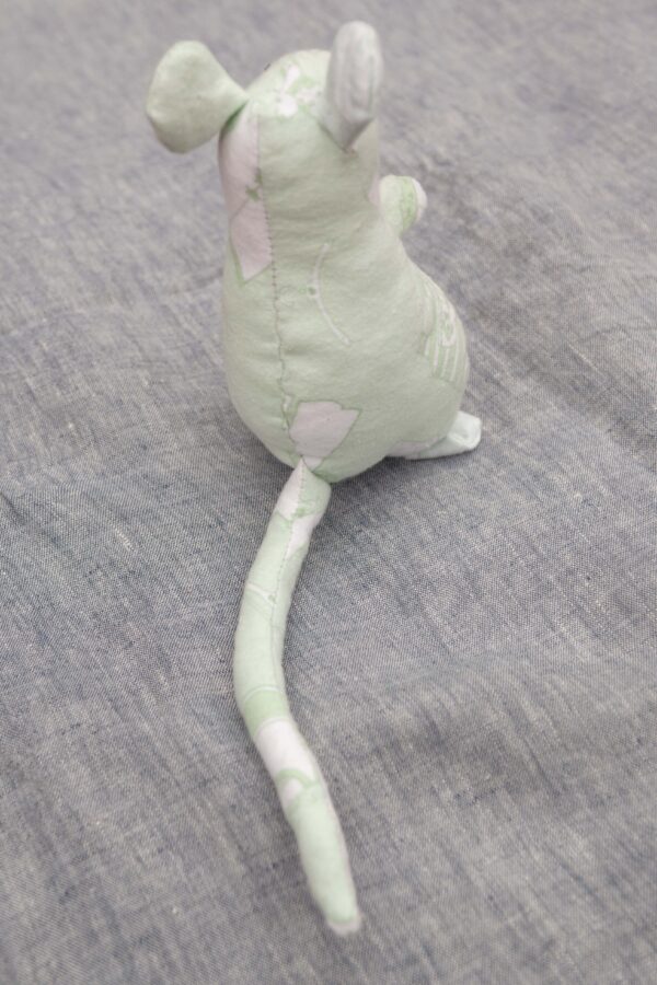 image shows back side of rat plush doll the instant download pattern makes