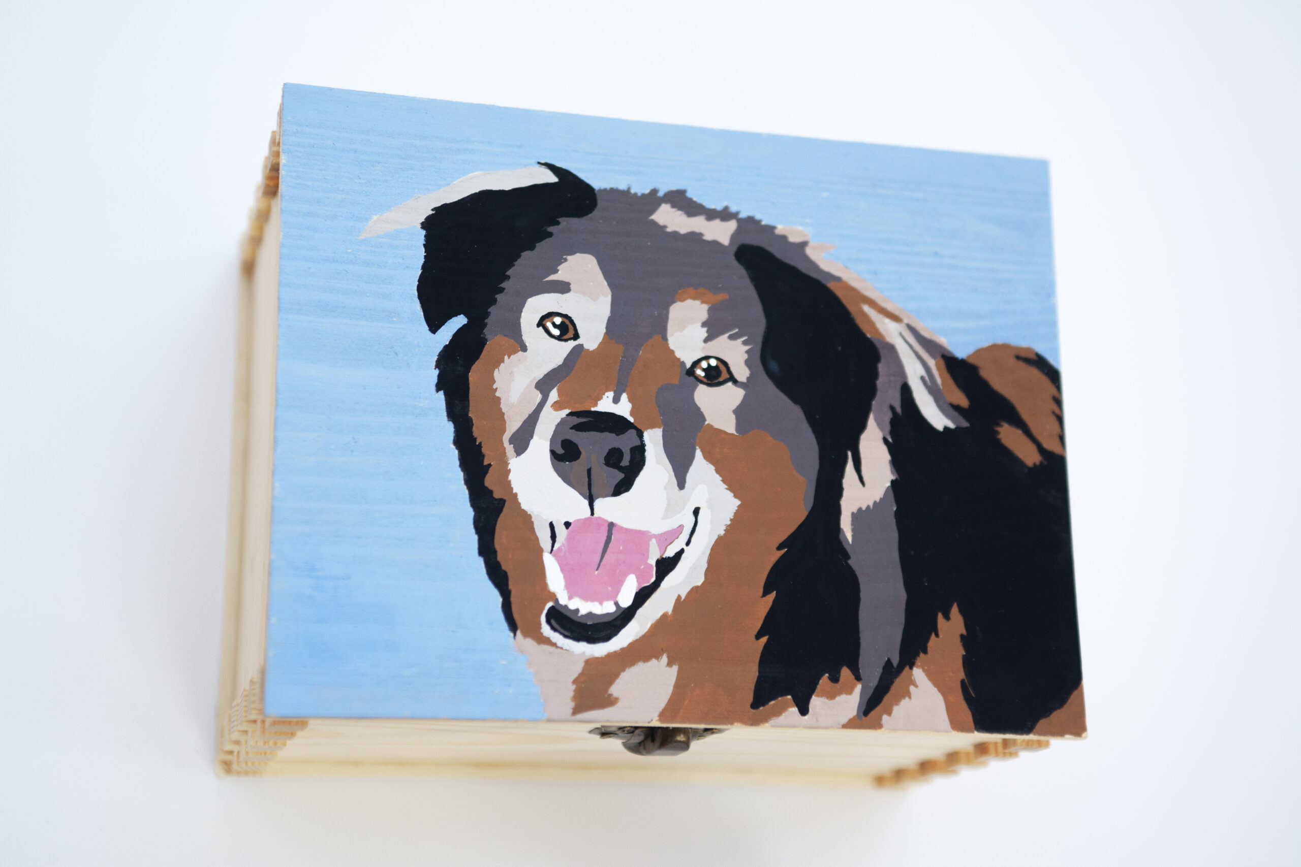 Pet Portrait Painting Urn Wooden Box - Image 5
