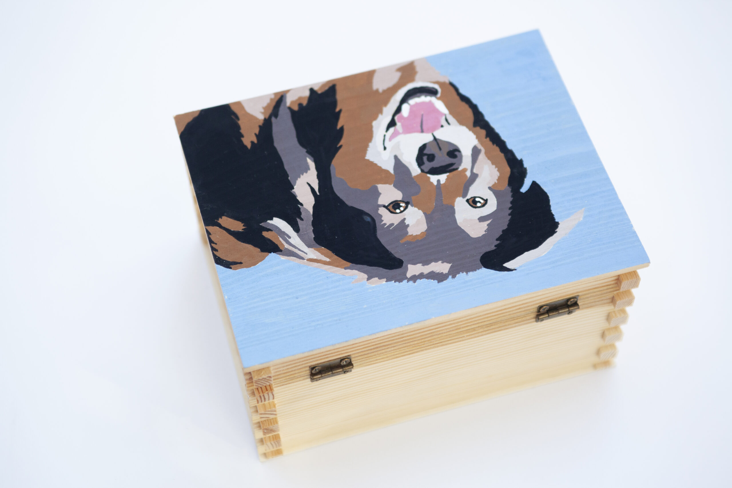 Pet Portrait Painting Urn Wooden Box - Image 4