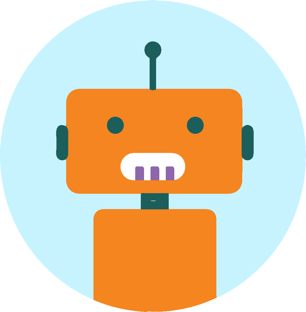 orange robot is the icon for my work timer app for mac computers