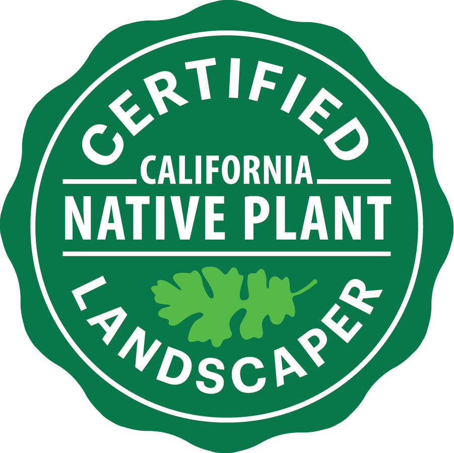 Certified California native plant landscaper badge from Theodore Payne Foundation